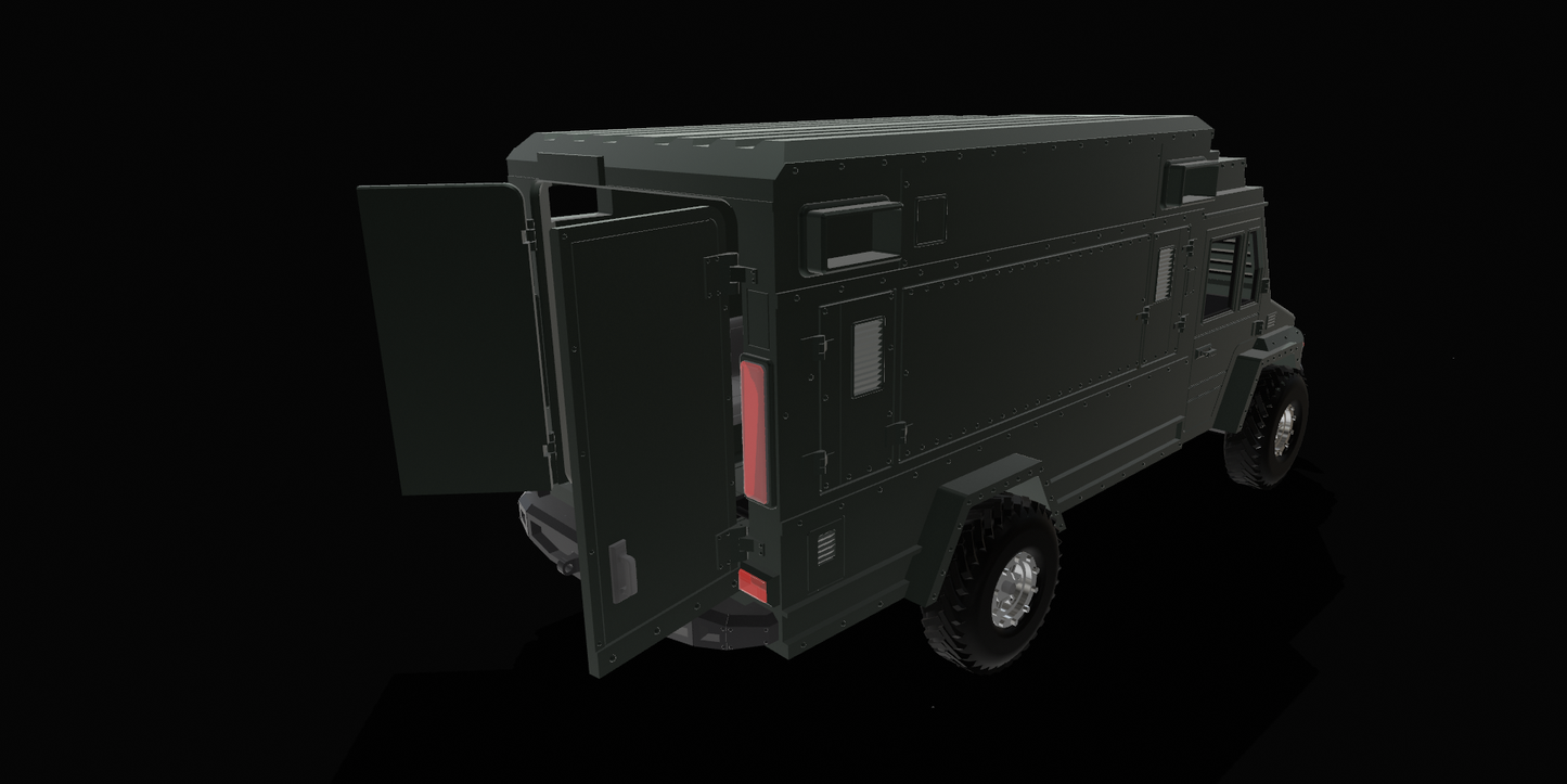 Unit 5iive Combat Van STL | 1:12 Scale Tactical Vehicle | Action Figure Diorama | 3D Printable Armored Truck | Digital Download