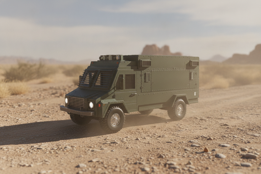 Unit 5iive Combat Van STL | 1:12 Scale Tactical Vehicle | Action Figure Diorama | 3D Printable Armored Truck | Digital Download