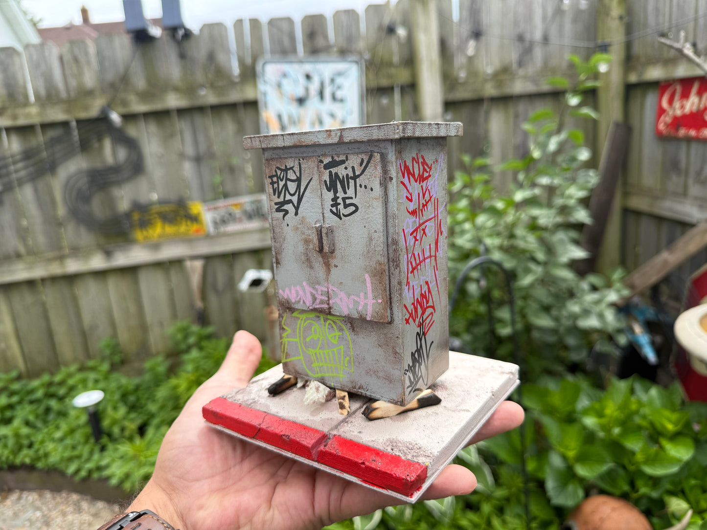 1:12 Scale Urban Utility Cabinet – Weathered Street Prop