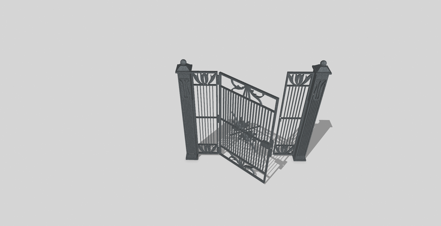 Functional 1:12 Scale Decorative Security Gate – STL / Diorama Prop