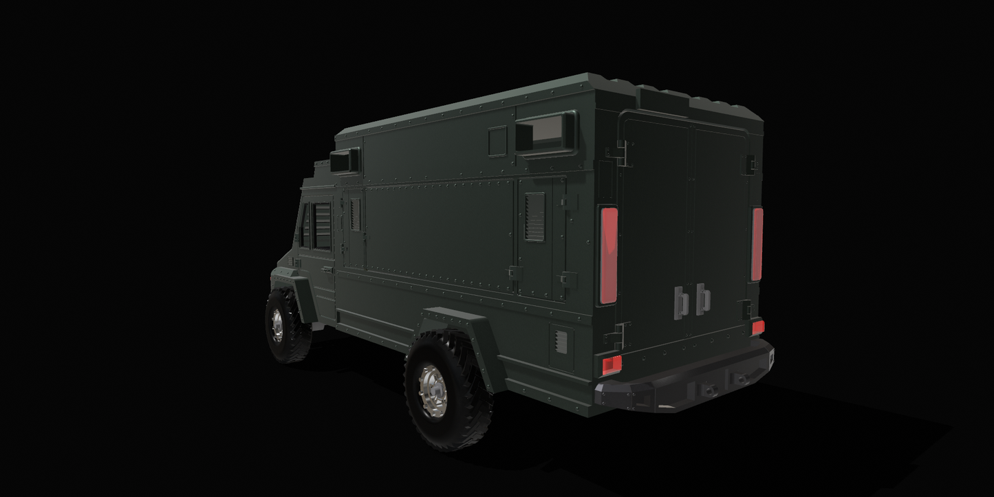Unit 5iive Combat Van STL | 1:12 Scale Tactical Vehicle | Action Figure Diorama | 3D Printable Armored Truck | Digital Download