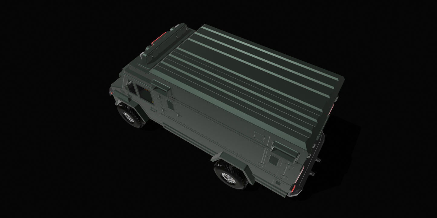 Unit 5iive Combat Van STL | 1:12 Scale Tactical Vehicle | Action Figure Diorama | 3D Printable Armored Truck | Digital Download