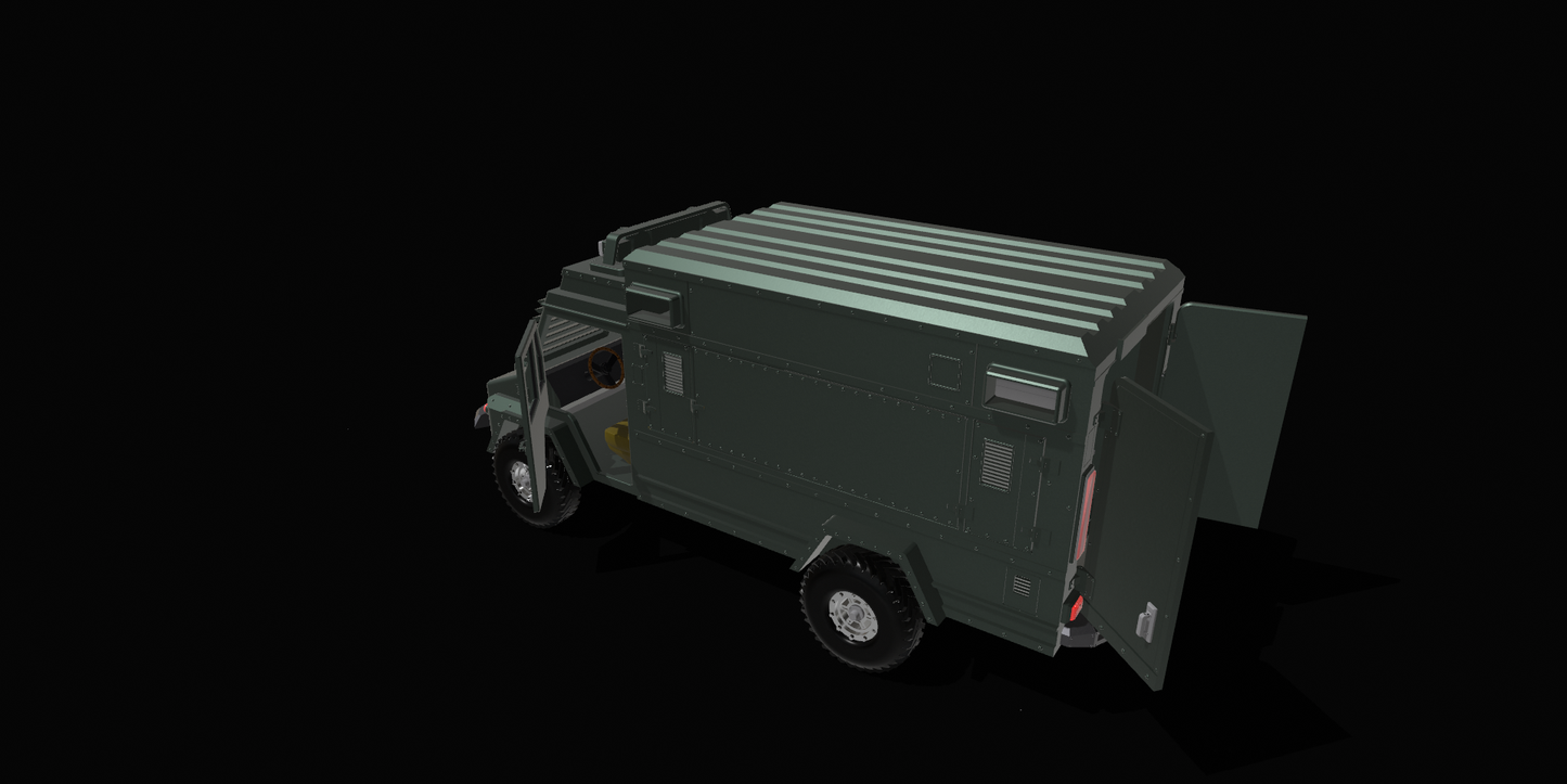 Unit 5iive Combat Van STL | 1:12 Scale Tactical Vehicle | Action Figure Diorama | 3D Printable Armored Truck | Digital Download
