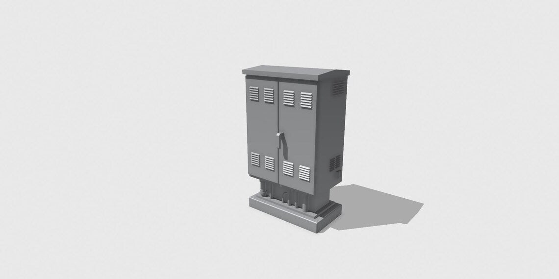 1:12 Scale Electrical Utility Box STL – Miniature Diorama Prop