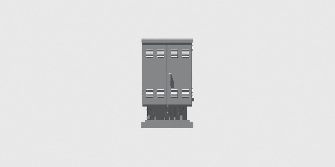 1:12 Scale Electrical Utility Box STL – Miniature Diorama Prop