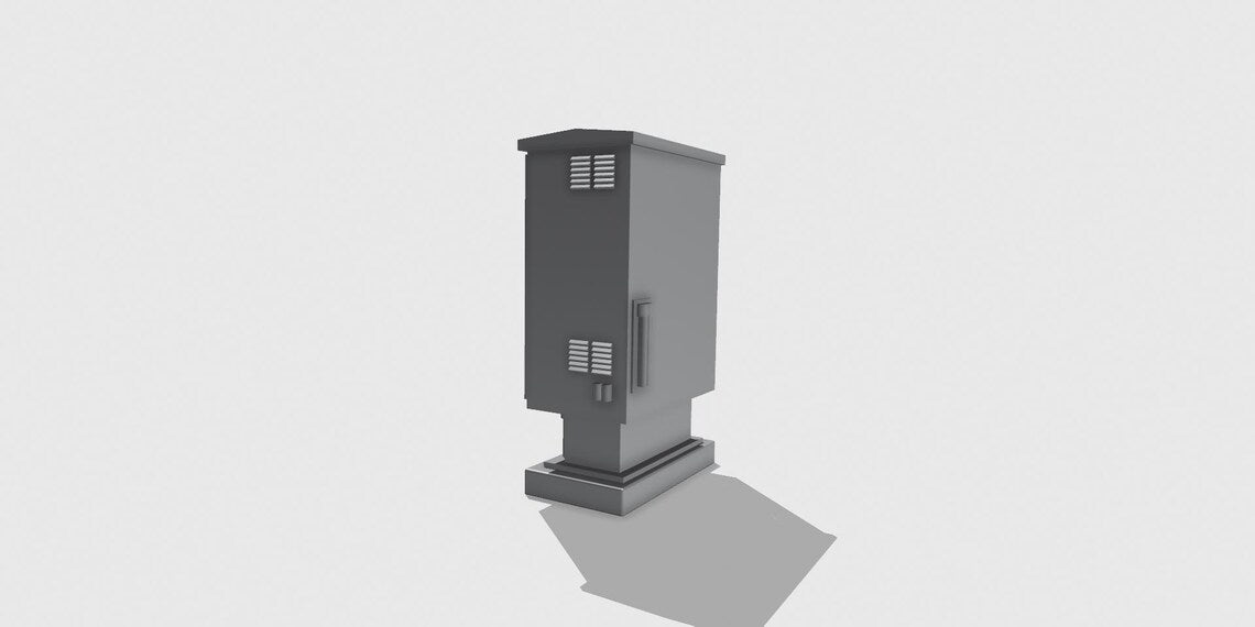 1:12 Scale Electrical Utility Box STL – Miniature Diorama Prop