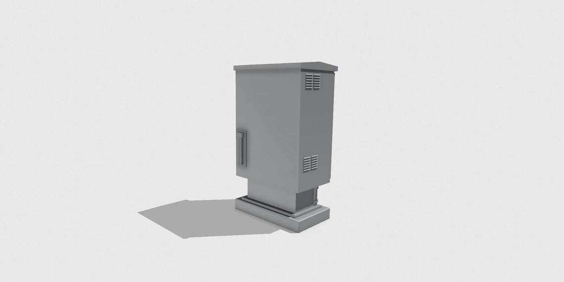 1:12 Scale Electrical Utility Box STL – Miniature Diorama Prop
