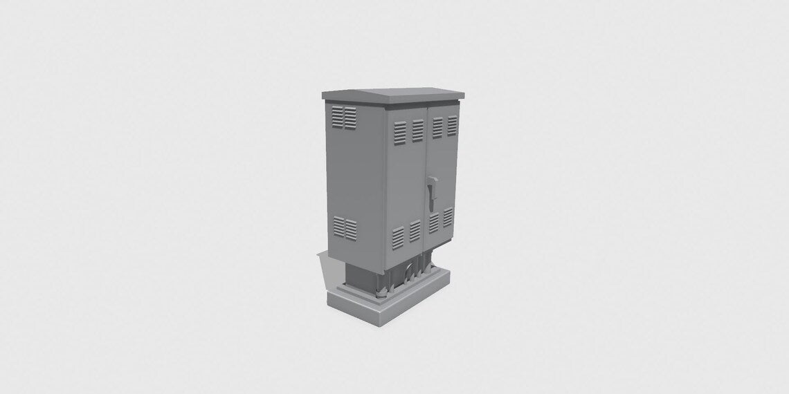 1:12 Scale Electrical Utility Box STL – Miniature Diorama Prop